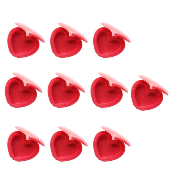 10PCS Heart Design Mirrored Lipstick Holder Compact Travel Size Cosmetic Storage Case For Lip Gloss Valentines Present