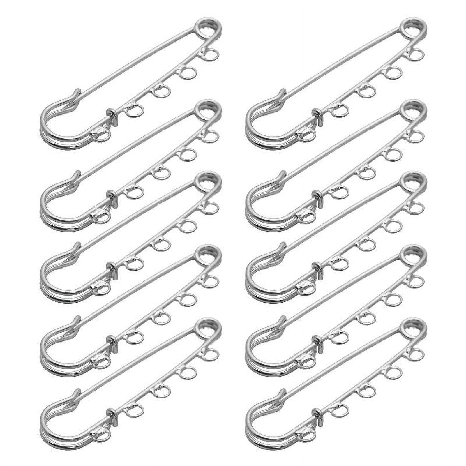 10PCS Heavy Duty Safety Pins Brooch Pins with 5 Holes for Blankets
