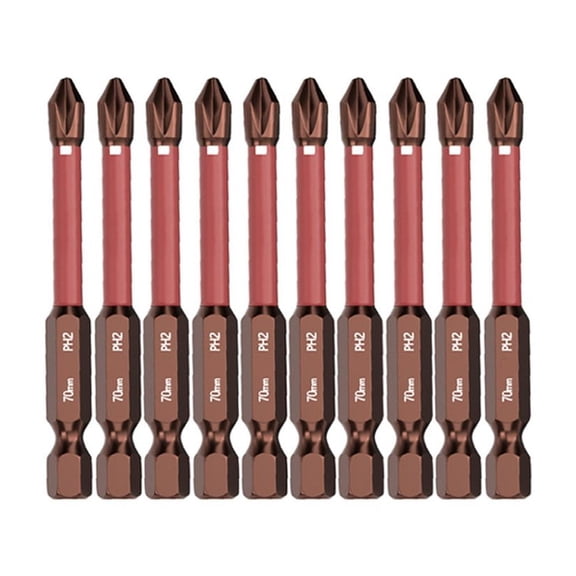 10PCS High Hardness Alloy Steel PH2 Screwdriver Bit Set for Furniture Repair