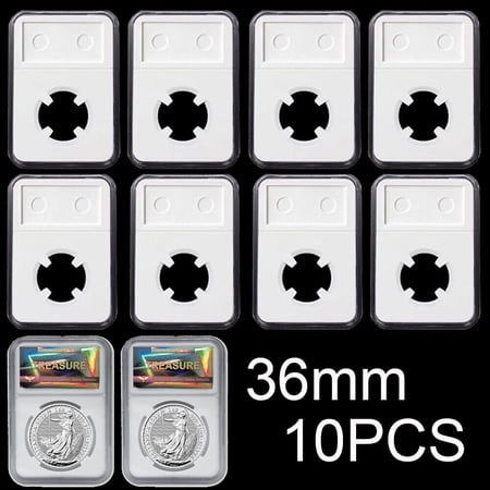 10PCS High Quality Coin Slab Holder (36mm) Display Case Free Label NGC Style US