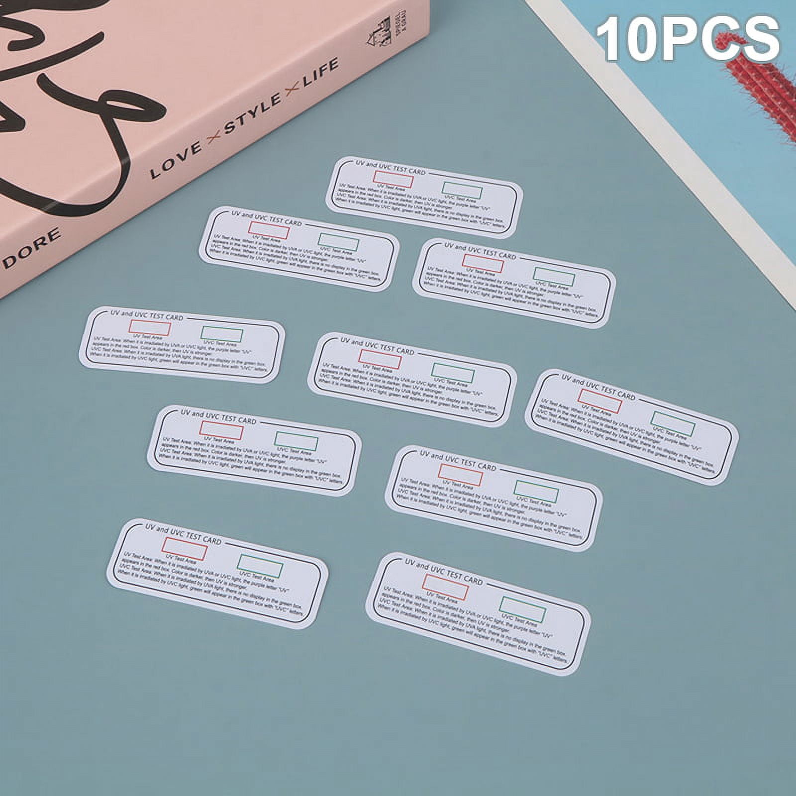 5 Pcs UVA UVC Test Cards White Light Ultra-violet Test Cards Light Wavelength Indicator Cards UV Intensity Tester Accessories - 15