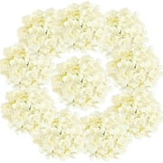 10PCS Hydrangea Artificial Flowers, Faux Champagne Flowers for Wedding Centerpieces, DIY Bouquets, Bridal Shower, Floral Decor Home Decoration with Stems VASE NOT Included