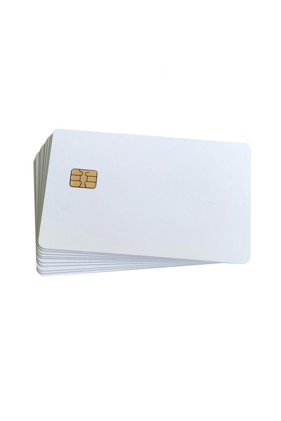 10PCS ISO7816 RFID Contact SLE 4442 Chip PVC Smart White IC Cards For Rental Library Management