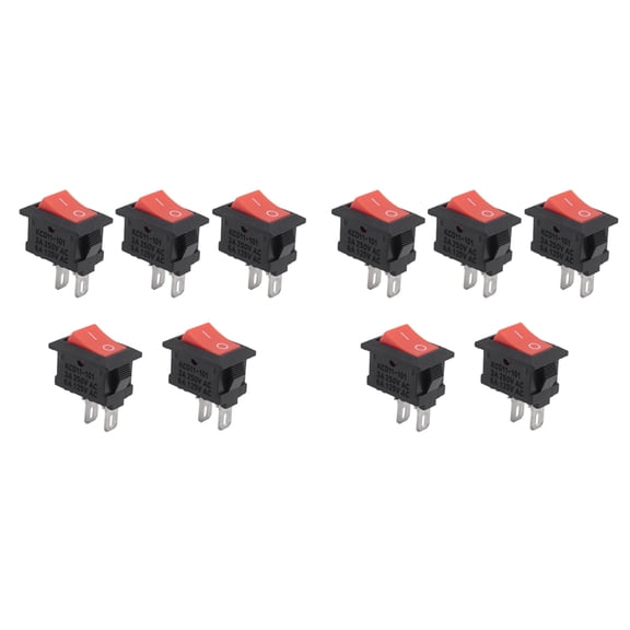 10PCS  KCD11 2Pin 2P Black  Car Rocker Switch 3A 250V 6A 125V AC Button KCD1-11 10X15 10X15 KCD117