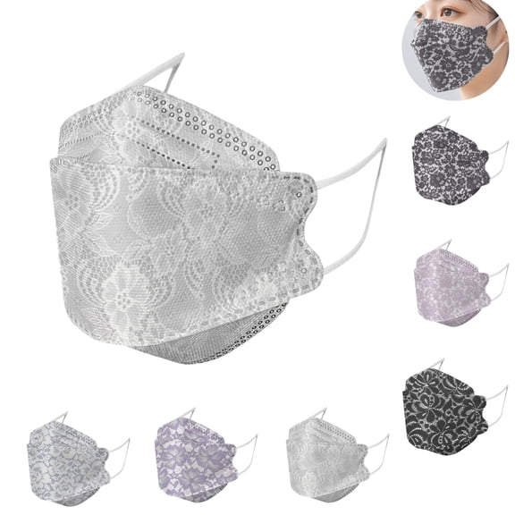 10PCS KF94 Face Mask 5 Layer Breathable with Elastic EarLoops Cup Dust Safety Masks White