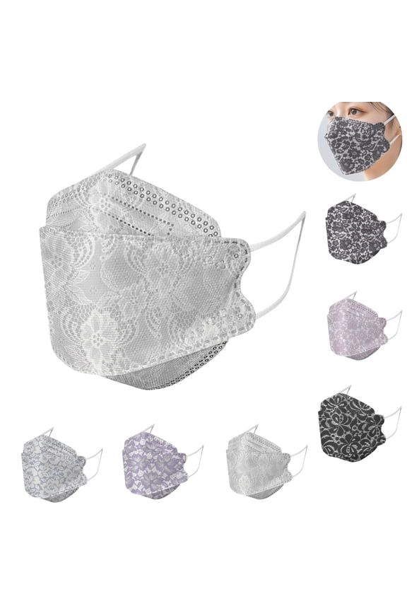 10PCS KF94 Face Mask 5 Layer Breathable with Elastic EarLoops Cup Dust Safety Masks White