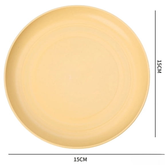10PCS Kitchen Accessories Plastic Wheat Straw Plates Round Unbreakable Dinner Plates 15cm Microwave Safe Tableware Salad