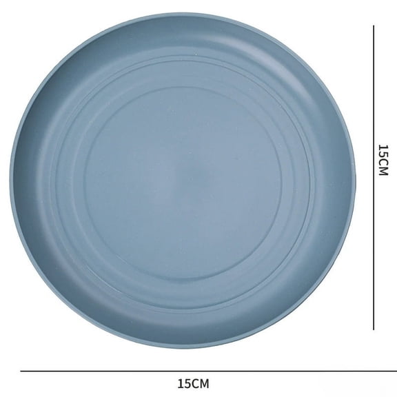 10PCS Kitchen Accessories Plastic Wheat Straw Plates Round Unbreakable Dinner Plates 15cm Microwave Safe Tableware Salad