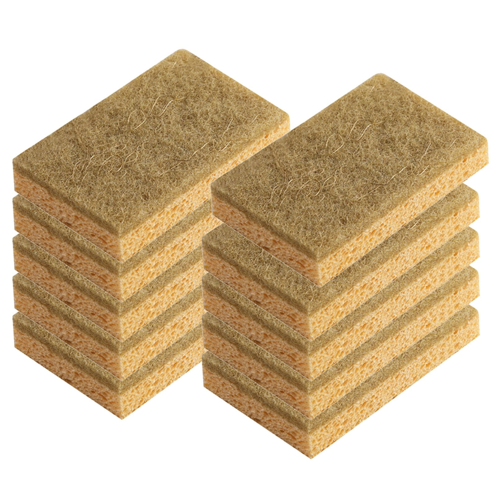 10PCS Kitchen Supplies Household Dishwashing Sponge Wipe Natural Sisal