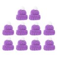thumbnail image 1 of 10PCS Knitted Small Christmas Hat Santa Claus Christmas Hats Headdress Party Favors DIY Handmade Accessories (Purple), 1 of 6