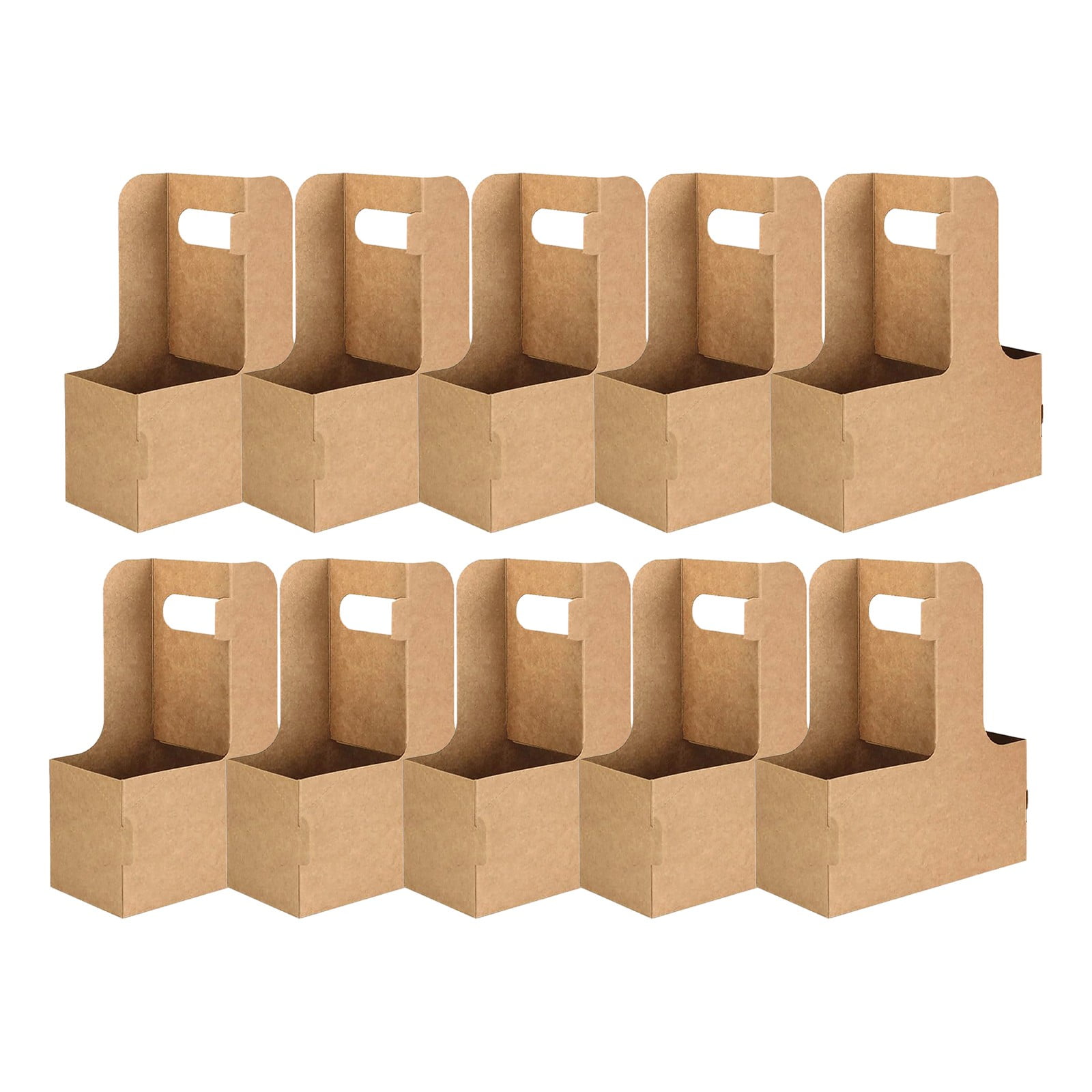 10PCS Kraft Paperboard Cup Holder 2 Cup Disposable Drink For With ...