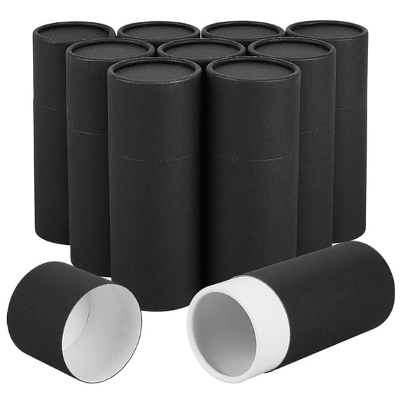 10PCS Kraft Paperboard Tubes 100ml Essential Oil Bottle Packaging Box Black Tube Container with Lid