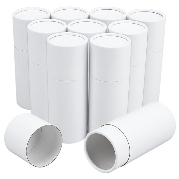 10PCS Kraft Paperboard Tubes 100ml Essential Oil Bottle Packaging Box White Tube Container with Lid