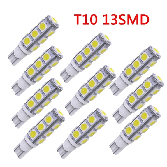 10PCS LED Landscape Light 13Led/smd Per Bulb 194 T10 T5 Wedge Base DC 12V 13SMD