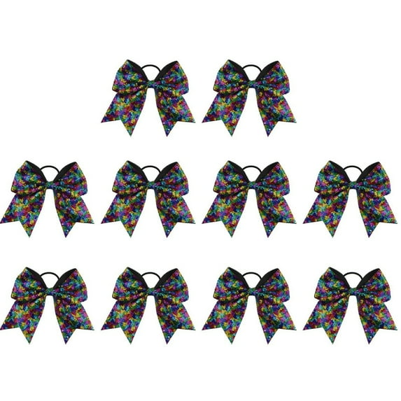 10PCS Large Cheer Bows for Girls,7.8"Handmade Grosgrain Ribbon Hair Accessories for Teen Girls Softball Cheerleader Sports