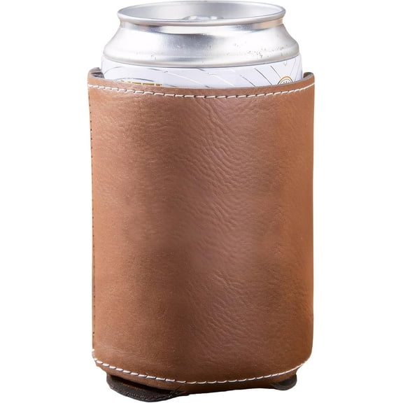 10PCS Leather Can Cooler : Slim Beer Can Cooler Insulated, Reusable Drink Sleeves for Iced Drinks,Beer Cooler for Cans (Brown)