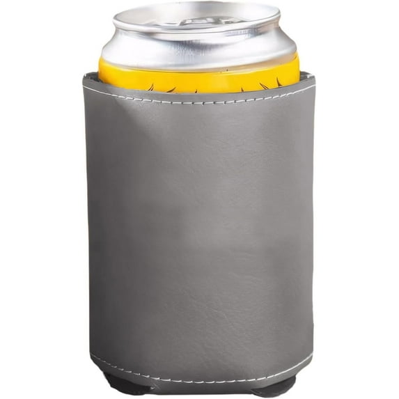 10PCS Leather Can Cooler : Slim Beer Can Cooler Insulated, Reusable Drink Sleeves for Iced Drinks,Beer Cooler for Cans (Gray)