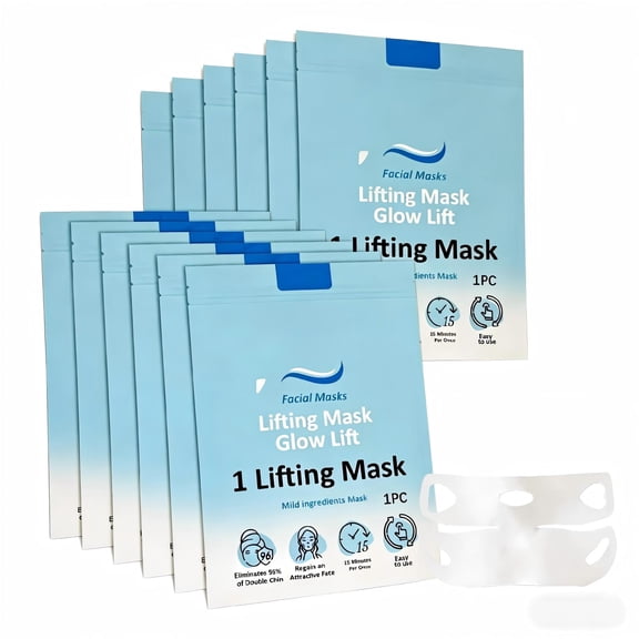10PCS Lifting Mask Glow Lift, Mild Ingredients, Aids In Contouring Facial Contours, Enhances Facial Definition, Leaves Skin With A Refined Appearance, Ideal For Daily Facial Care