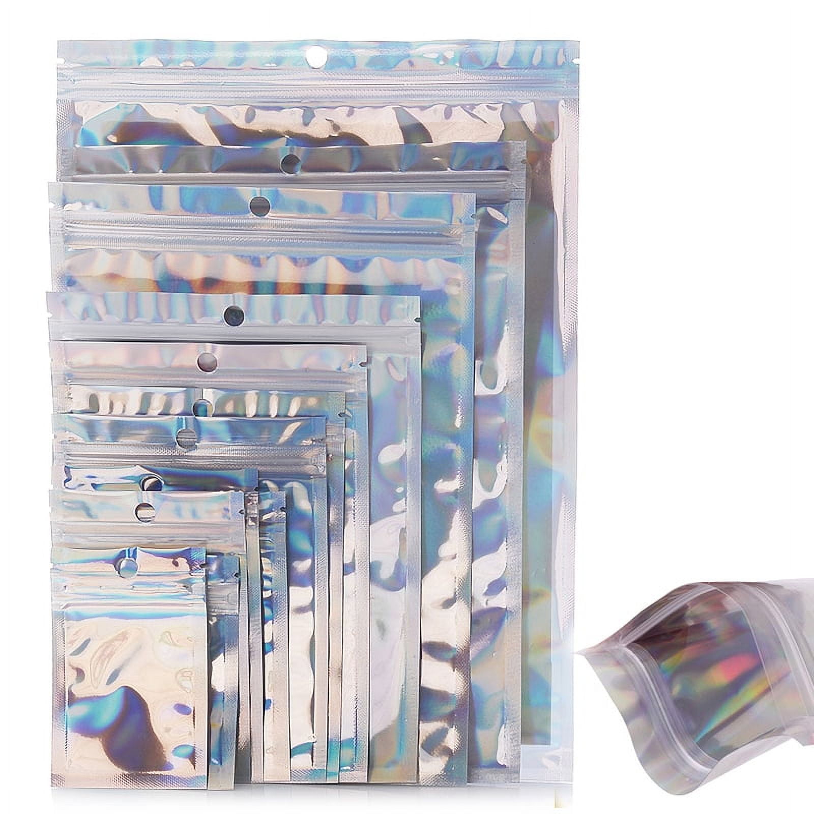 10PCS/Lot Iridescent Zip Lock Bags Plastic Laser Iridescent Bags
