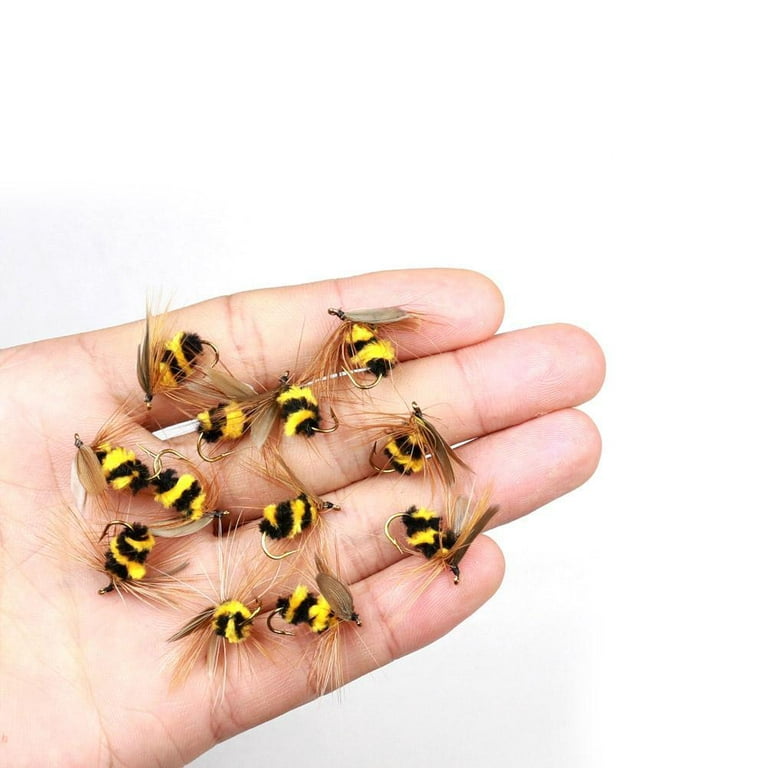 10PCS/Lots Foam Bumble Bee Nymph Trout Flies Fly Fishing Artificial Insect  HoD3 N8V7