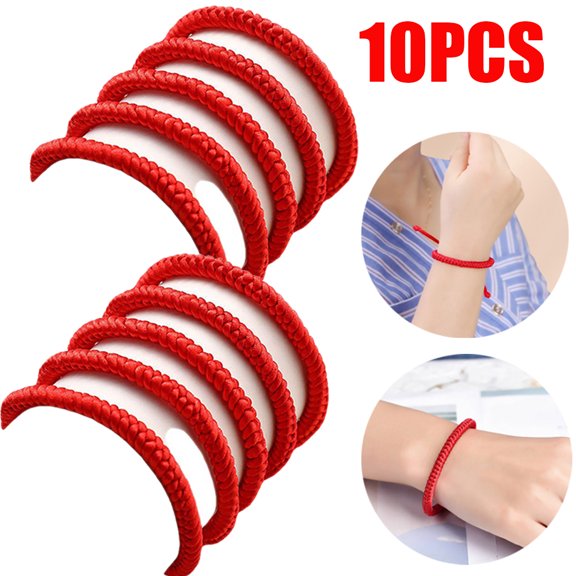 10PCS Lucky Red Cord Bracelet Amulet Protection Knitted Rope For Man Woman US
