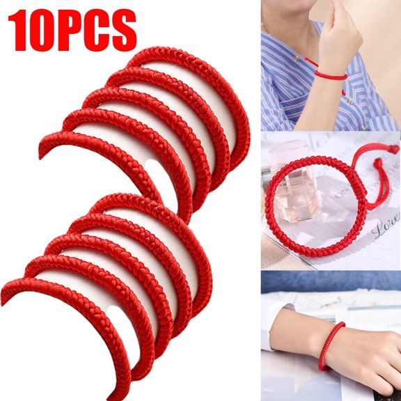 10PCS Lucky Red Cord Bracelet Amulet Protection Knitted Rope For Man Woman