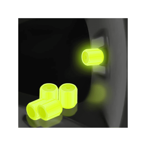 10PCS Luminous Night Rider Tire Valve Stem Caps Glow In The Dark Wheel Valve Covers For Cars Bikes Motorcycles Waterproof Fluorescent Protective Air Caps For Night Dr