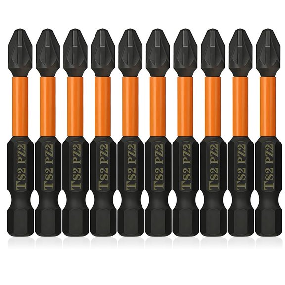 10PCS Magnetic PZ2 Pozi Screwdriver Bit Set 2 Inch 1/4 Inch Hex Shank