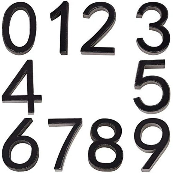 10PCS Mailbox Numbers 3 Inch Self-Adhesive Door House Numbers Street Address Numbers Stickers for Home Room Outside 0 to 9 (Black)