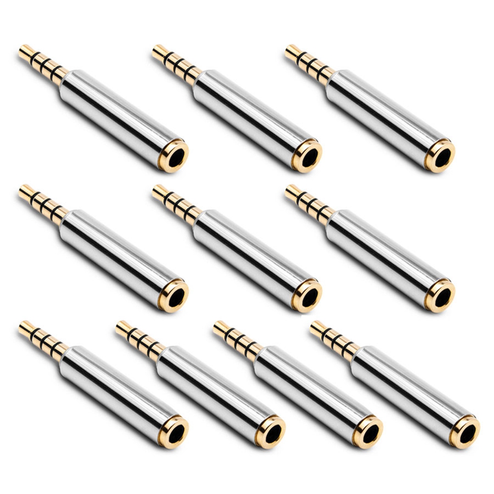 10PCS Metal 3.5mm Audio Jack Converter OMTP/CTIA Conversion Adapter