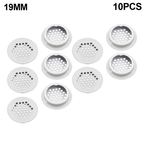 10PCS Metal Cabinet Cupboard Flat Round Air Vent Grill Cover Ventilation Holes