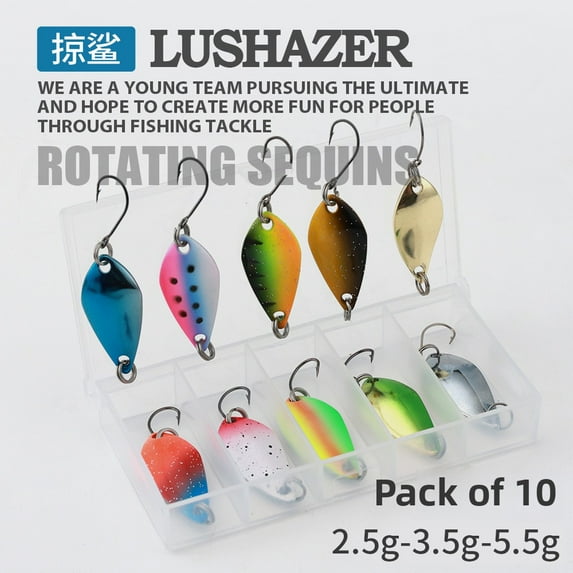 10PCS Metal Fishing Lure Kit Double Color Spoon Lures 2 5g 3 5g 5g for Trout Bass Perch Freshwater Saltwater Fishing Bait