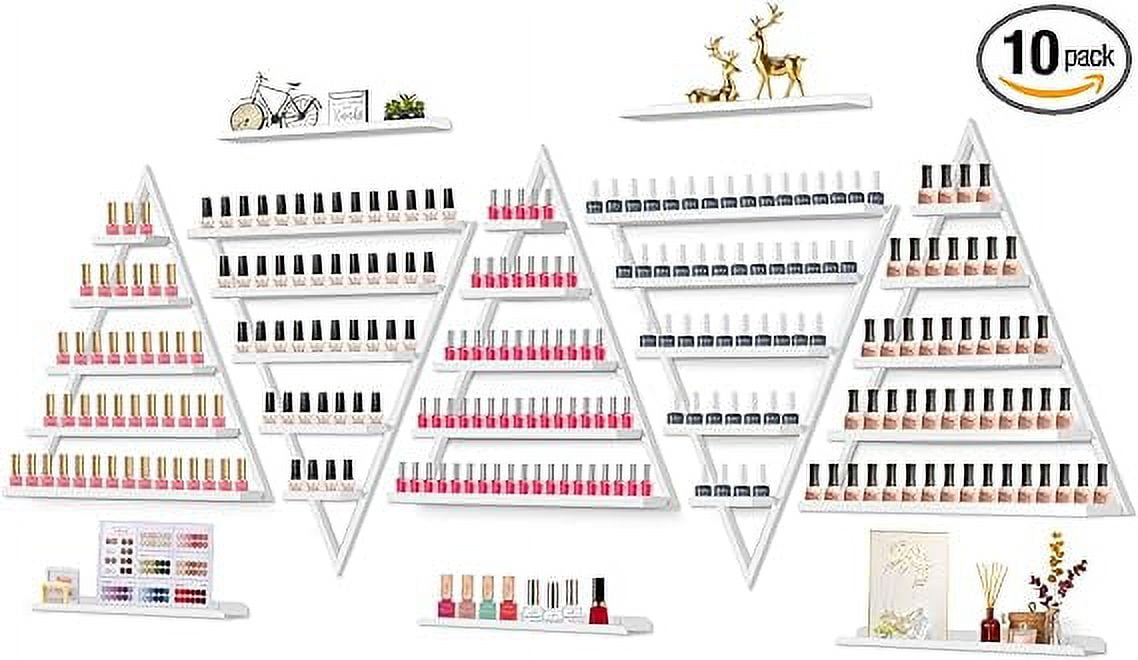 10PCS Metal Wall-mounted Nail Polish Storage Racks, 5 Tiers White ...