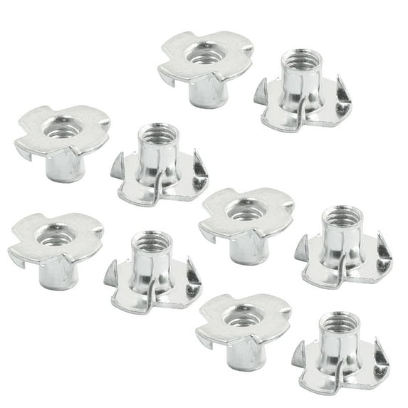10PCS Metal Wood Inlay Female Nut M6 x 17.5 x 9.5mm for Furniture