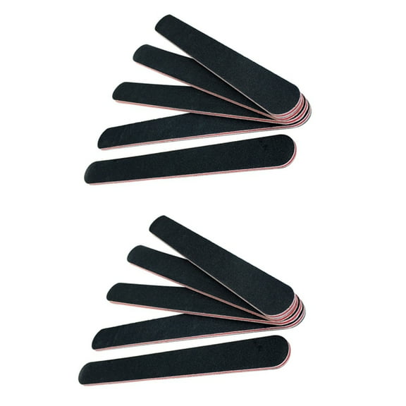 10PCS Mini Black Double-Sided Nail File with Sandpaper Strips for Nail Buffing and Smoothing,10 x Mini Black Double-sided Nail File,Black