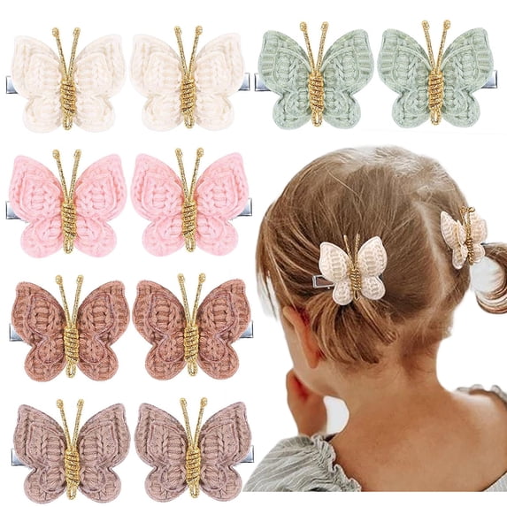 10PCS Mini Butterfly Hair Clips, 2" Hair Bow Pins Colorful Butterfly Hair Barrettes Wedding Hair Accessories for Baby Girls Women Cosplaying Party Decor Back to School Outfit