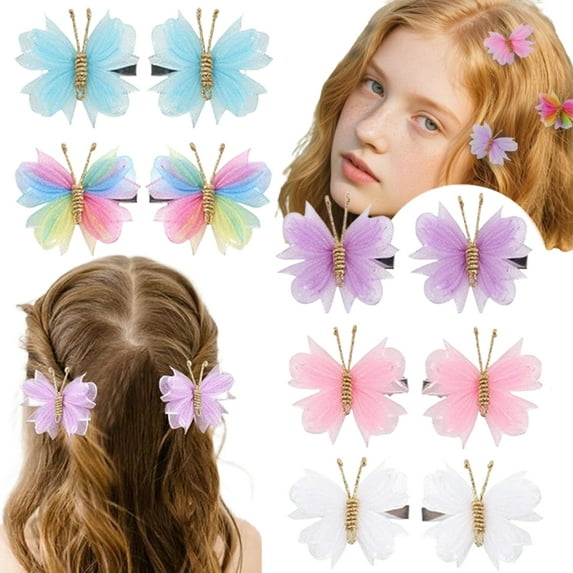 10PCS Mini Butterfly Hair Clips, Realistic Design & Secure Grip, Vibrant Hair Accessories for Kids Women, Halloween Cosplay Gift