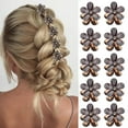 thumbnail image 1 of 10PCS Mini Flower Hair Clips with Rhinestone Small Flower Hair Claw Clips for Girls Women Fancy Flower Hair Pins Cute Hair Barrettes White Hair Clips Hair Accessories for Girls Women, 1 of 5