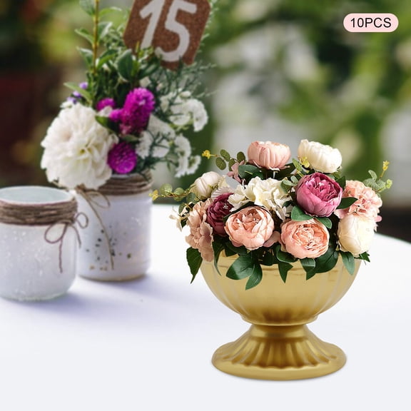 10PCS Mini Metal Vase Decor for Home Wedding Party Christmas Table Flower Pots