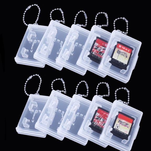 10PCS Mini Switch Game Card Cartridge Storage, Portable Pocket Game Cartridge Micro SD TF Card Storage Display Box Holder for Nintendo Switch Series W/T Keychain