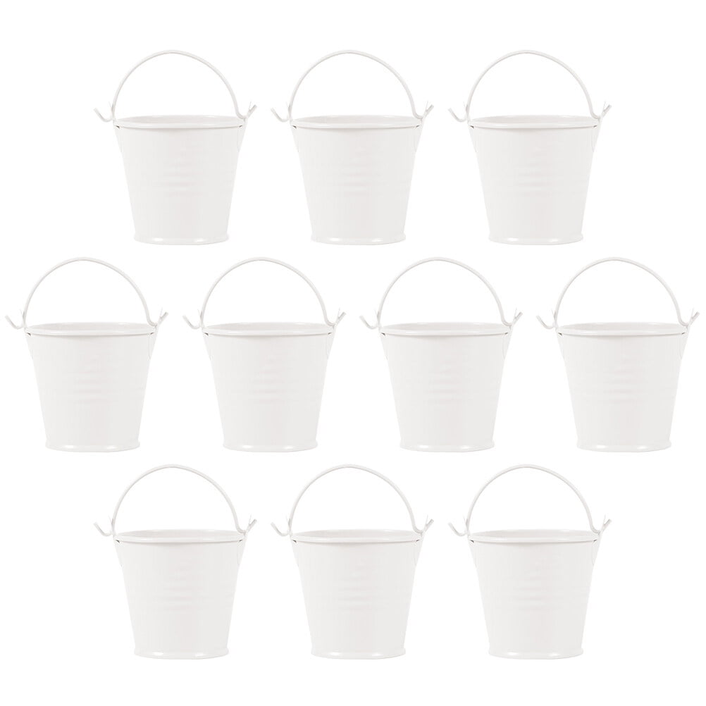 10PCS Mini Tinplate Metal Bucket Premium Balcony Garden Home Decor Mini