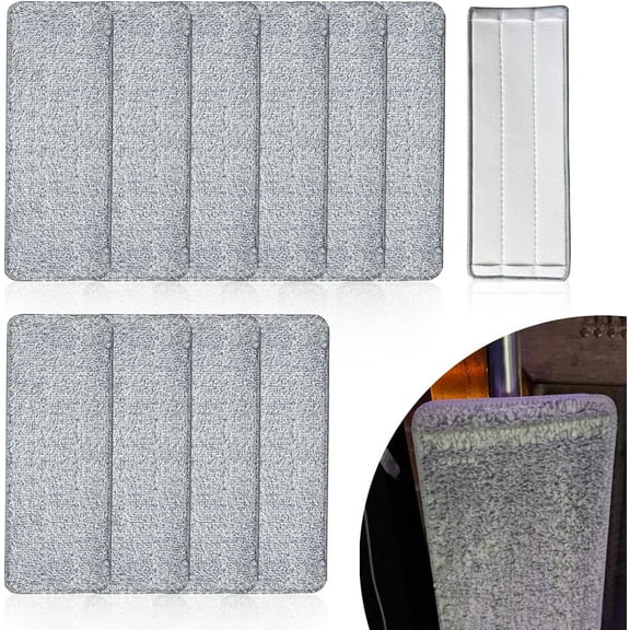 10PCS Mop Replacement Pads Compatible with JOYMOOP Flat Mop - 13'‘×4.9" Washable Pads,Suitable for Wet/Dry Floor，Reusable Washable Mop Pads for Floor Cleaning