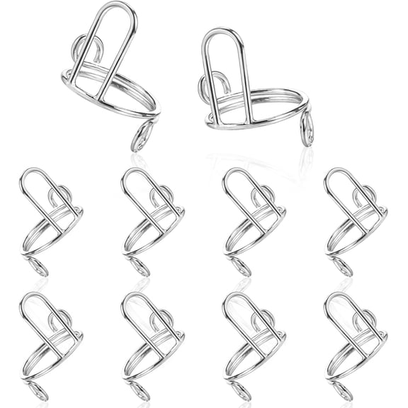 10PCS Nail Rings No Glue Size Adjustable Nail Ring Set for Acrylic Nail, Detachable Reusable Non-tarnish Metal Fingernail Rings for Women Nail Tabs Nail Art Decoration(Silver)