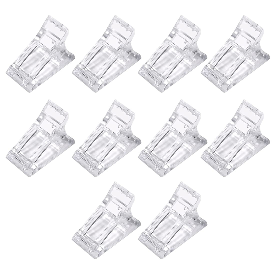 10PCS Nail Tips Clip for Quick Building Gel,Transparent Finger