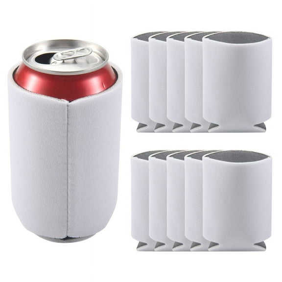 10PCS Neoprene Beer Can Cooler Drink Cup Bottle Sleeve Insulator Wrap Cover New White y9931