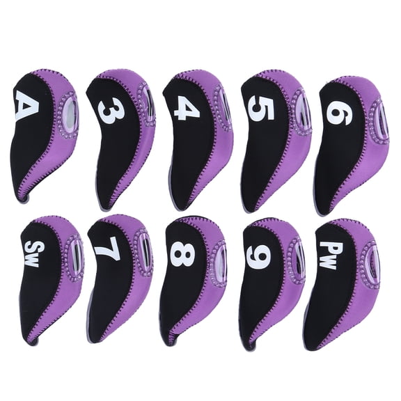 10PCS Neoprene Black Purple Number Convenient Universal Soft Golf Putter Cover Iron Club Headcover Accessory During Outdoor Travel Estrela