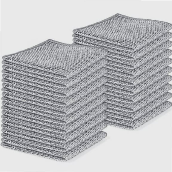 10PCS Non-Scratch Steel Wool Dishcloths - Durable Multi-Use Kitchen Scrubbers for Wet & Dry Cleaning