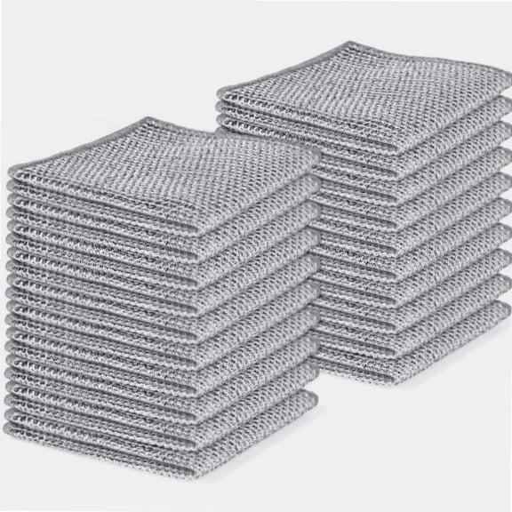 10PCS Non-Scratch Steel Wool Dishcloths - Durable Multi-Use Kitchen Scrubbers for Wet & Dry Cleaning