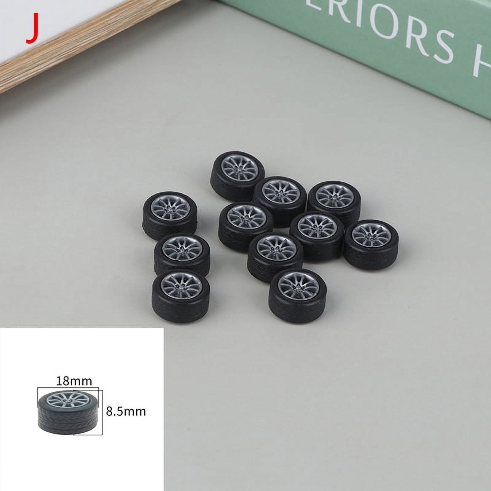 Toy Wheel Rims 10PCS PC Toy Wheel Rubber Rim Tyres DIY Mini Technology 4WD Colorful ...