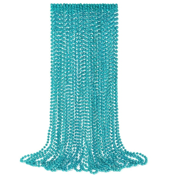 10PCS Party Bead Necklace Favors, 33" Multicolor Mardi Gras Plastic Beads Necklaces Bulk Carnival Party Favors